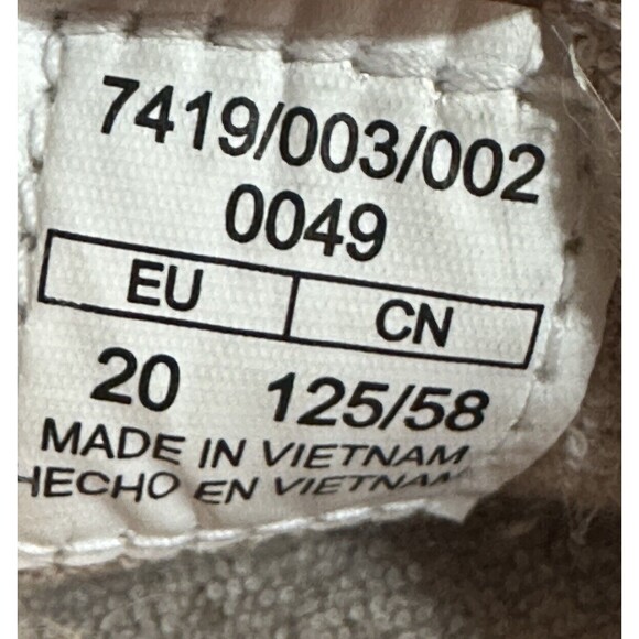 Zara Corduroy Patchwork Sneakers Shoes Size 20 Euro 4.5-5 US Brown Tan Zip & Tie - Picture 9 of 9